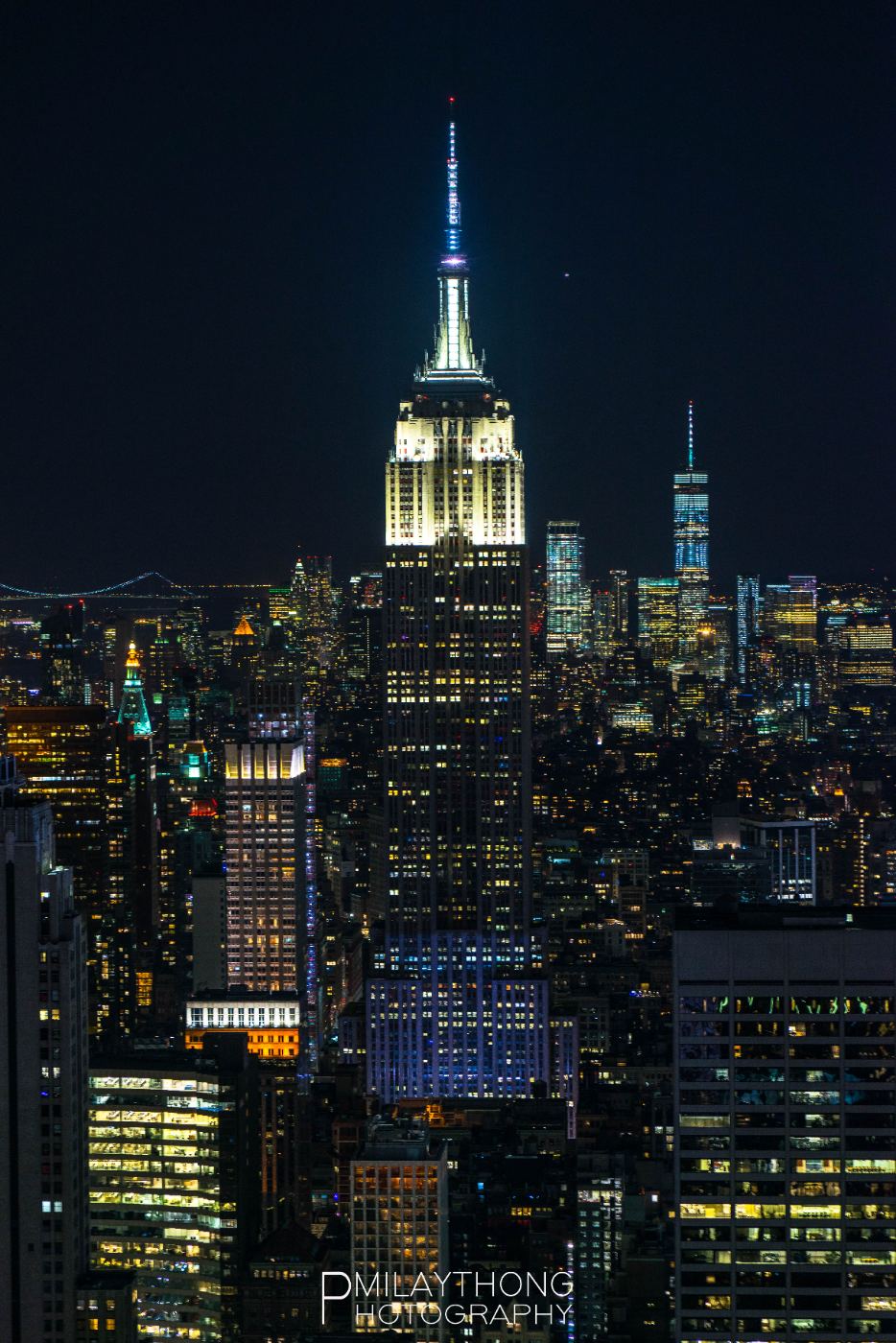 Empire State Building at night, New York City